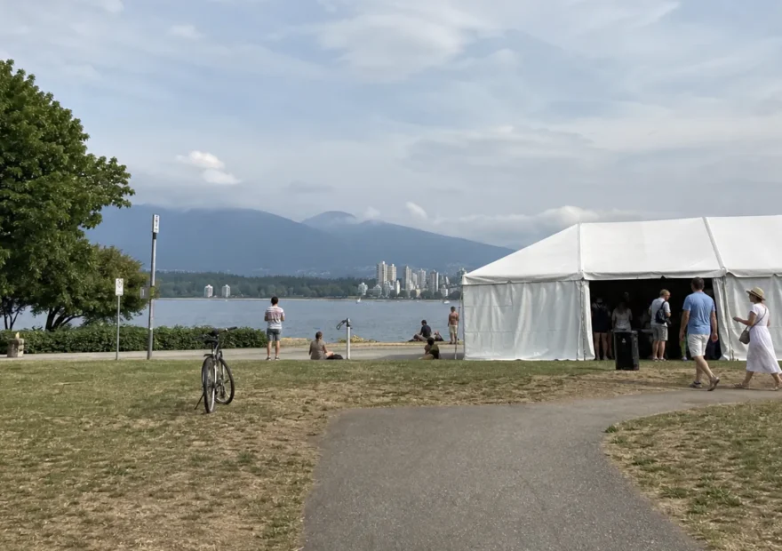 Summer event tent at Vanier Park on Vancouver's waterfront
