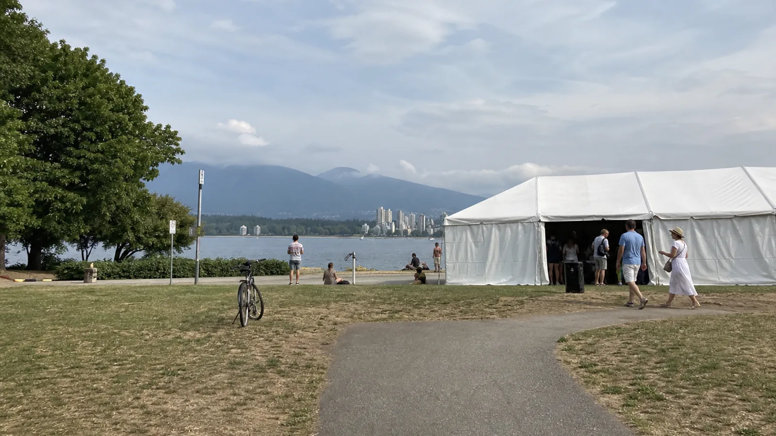 Summer event tent at Vanier Park on Vancouver's waterfront
