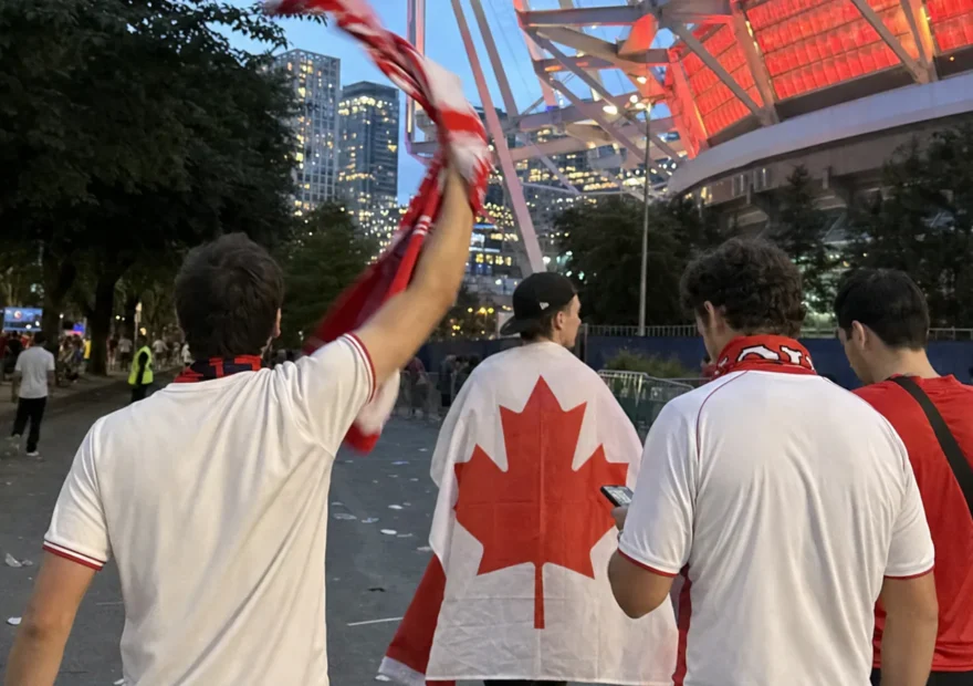 Canada supporters leaving BC Place after a soccer match