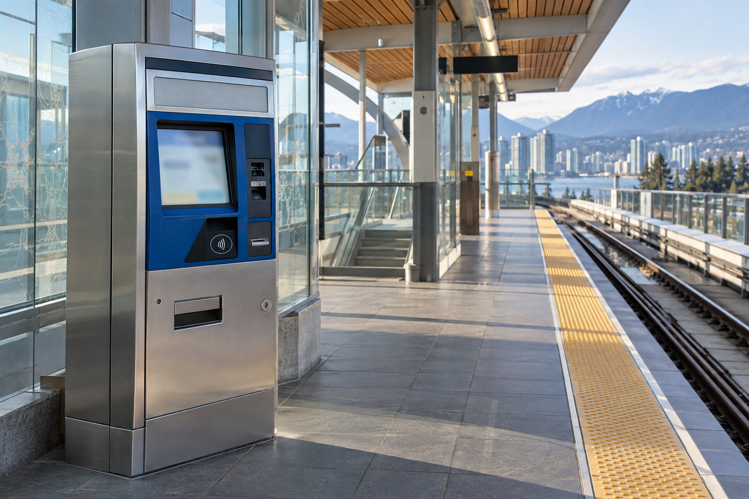Transit ticket vending machine at a Vancouver station