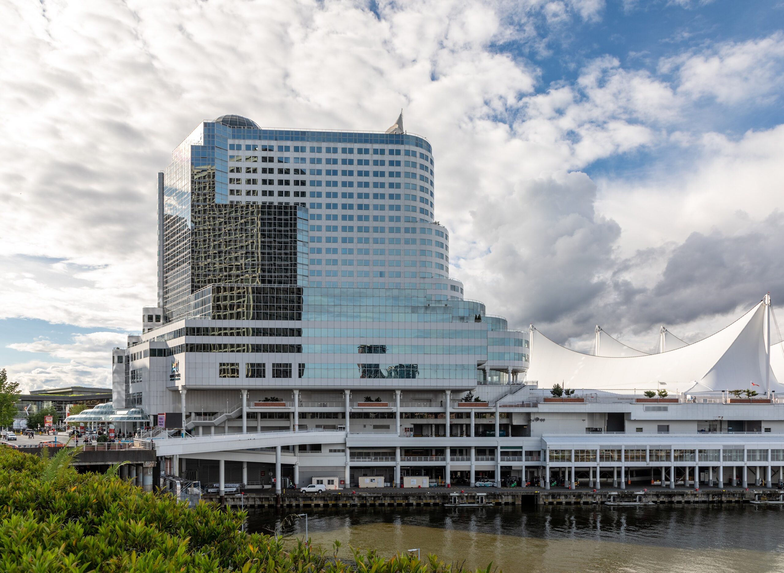 Canada Place exterior and waterfront promenade in downtown Vancouver