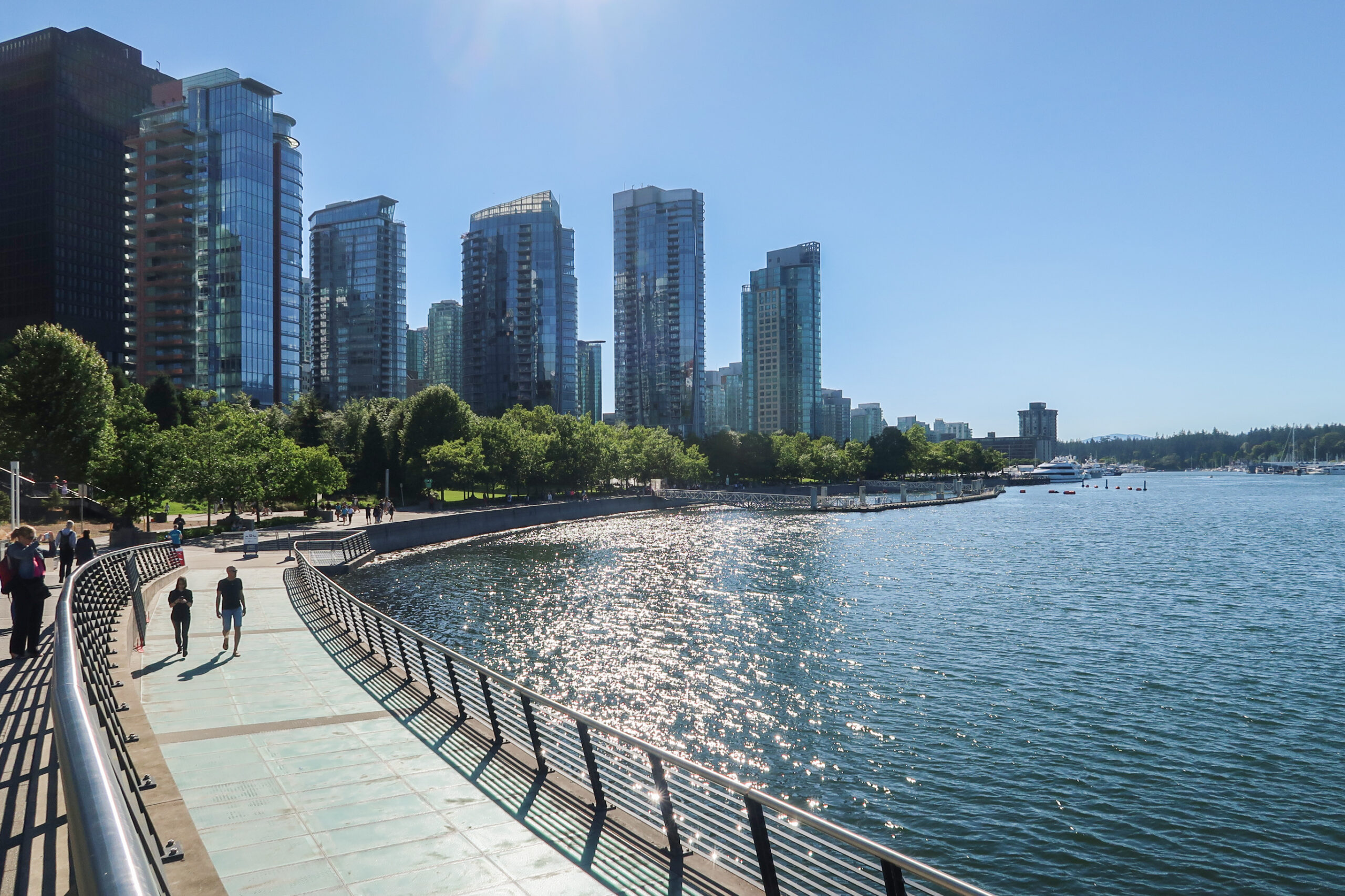 Coal Harbour waterfront path leading toward Stanley Park